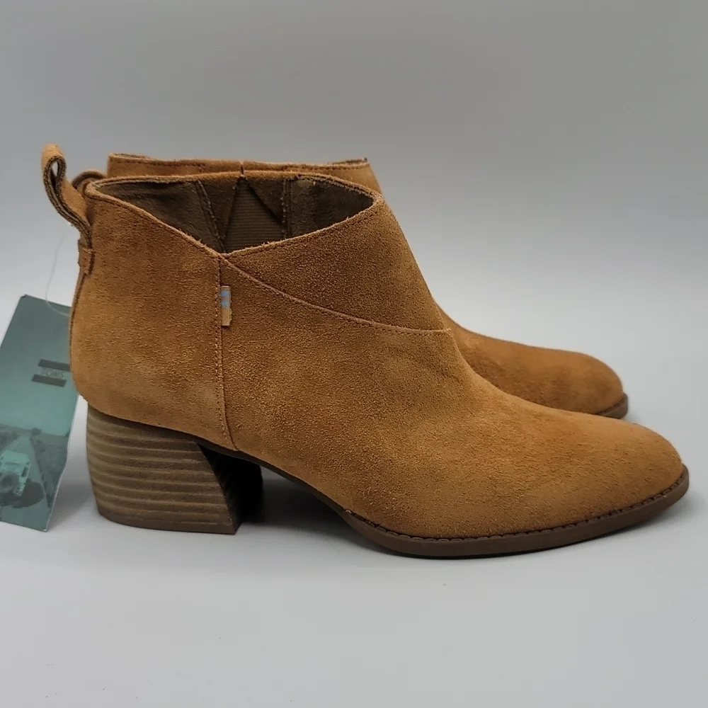 Toms Leilani Carmel brown suede bootie size 7.5